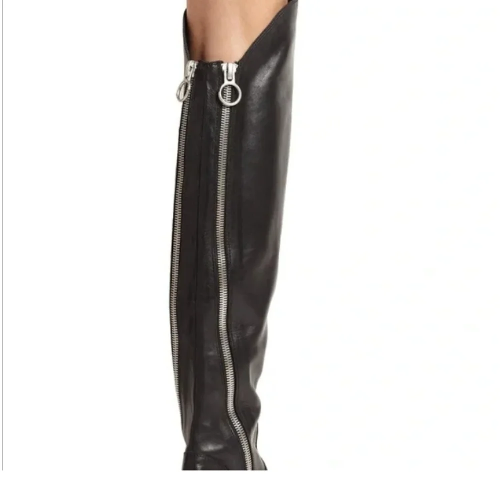 ASH Seven Leather Over The knee Zippered Boots-size 6